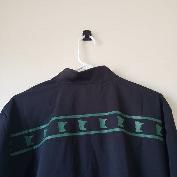Adidas Minnesota Wild NHL 1/4 Zip Windbreaker Jacket Men's Sz Large Black NWT - Picture 5 of 9